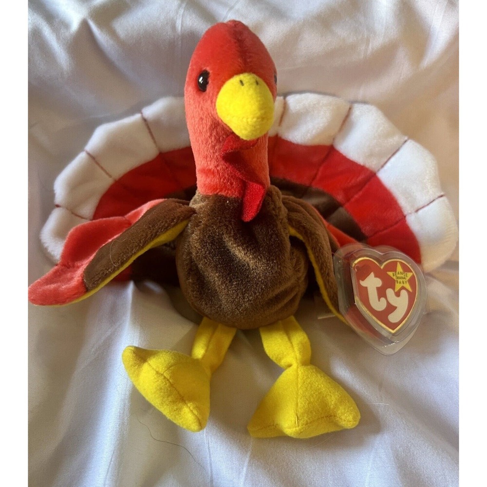 Gobbles Ty Beanie Baby Tag Errors 1996 Turkey Original Retired Mint In Container